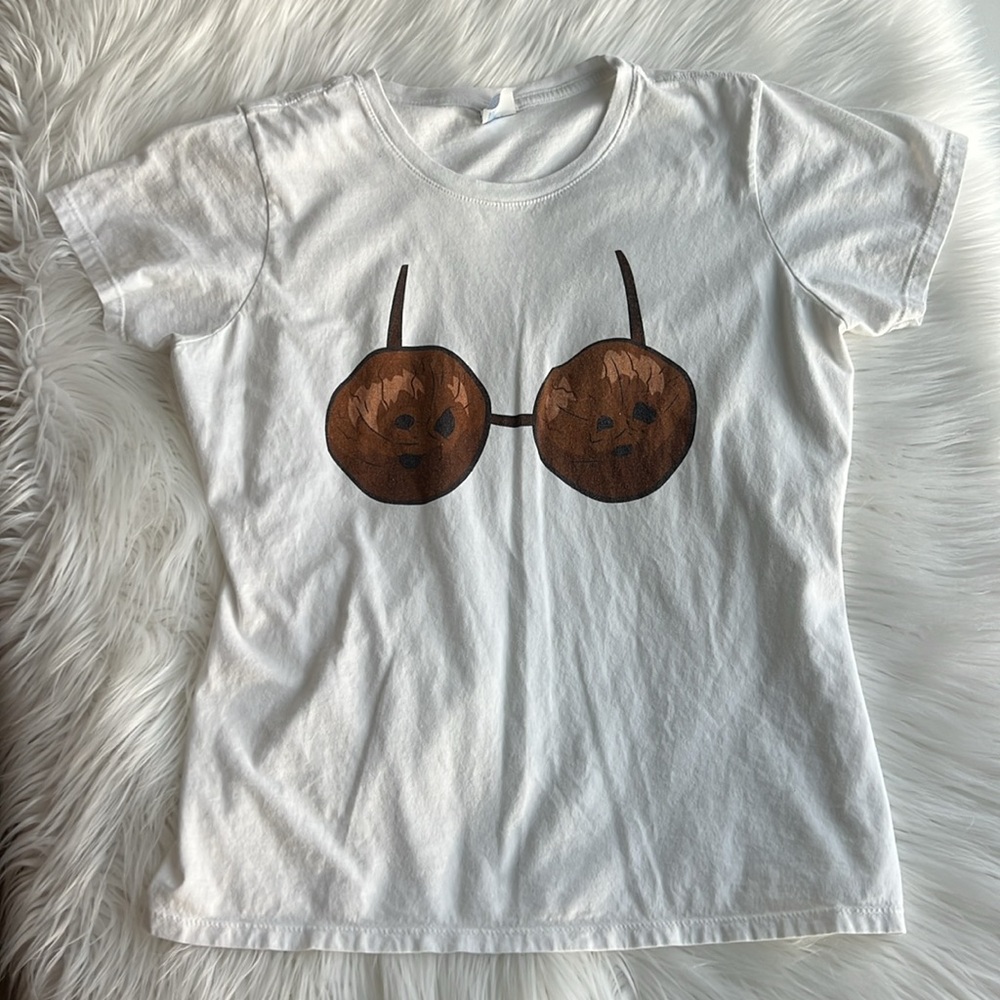 Coconut Bikini Top Tee Shirt PORT and COMPANY Size Large